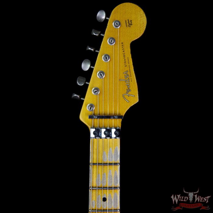 Fender Custom Shop White Lightning Floyd Rose 21 HSS Stratocaster Heavy Relic Olympic White / Black - Image 8