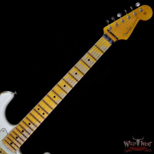 Fender Custom Shop White Lightning Floyd Rose 21 HSS Stratocaster Heavy Relic Olympic White / Black - Image 9