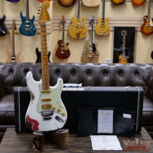 Fender Custom Shop Wild West White Lightning Stratocaster Floyd Rose Heavy Relic Maple Fingeboard Fiesta Red - Image 6