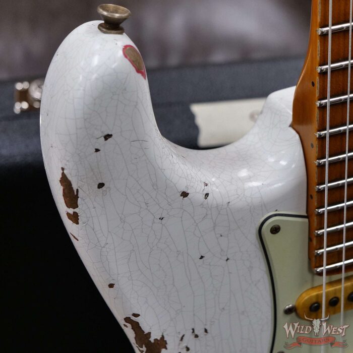 Fender Custom Shop Wild West White Lightning Stratocaster Floyd Rose Heavy Relic Maple Fingeboard Fiesta Red - Image 9