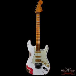 Fender Custom Shop Wild West White Lightning Stratocaster Floyd Rose Heavy Relic Maple Fingeboard Fiesta Red - Image 3