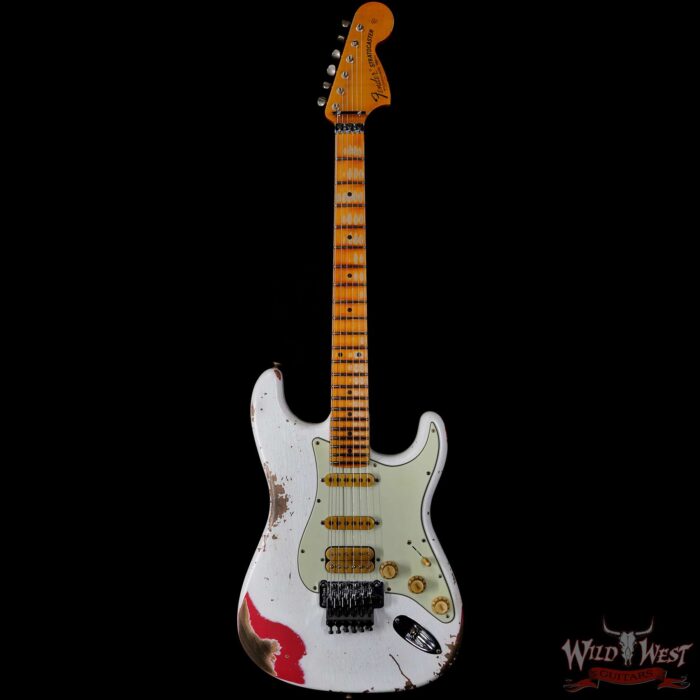 Fender Custom Shop Wild West White Lightning Stratocaster Floyd Rose Heavy Relic Maple Fingeboard Fiesta Red - Image 3
