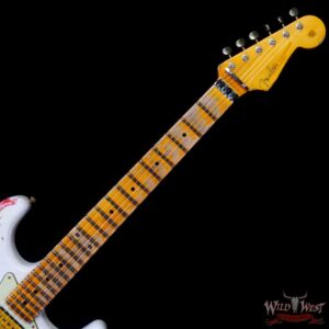 Fender Custom Shop Wild West White Lightning Stratocaster HSH Floyd Rose Maple Board 22 Frets Heavy Relic Fiesta Red 7.60 Pounds - Image 4