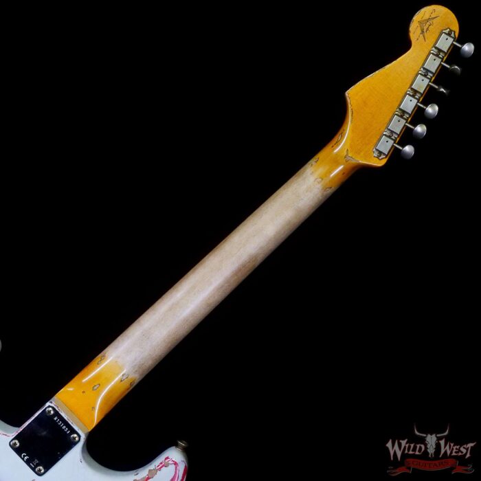 Fender Custom Shop Wild West White Lightning Stratocaster HSH Floyd Rose Maple Board 22 Frets Heavy Relic Fiesta Red 7.60 Pounds - Image 5