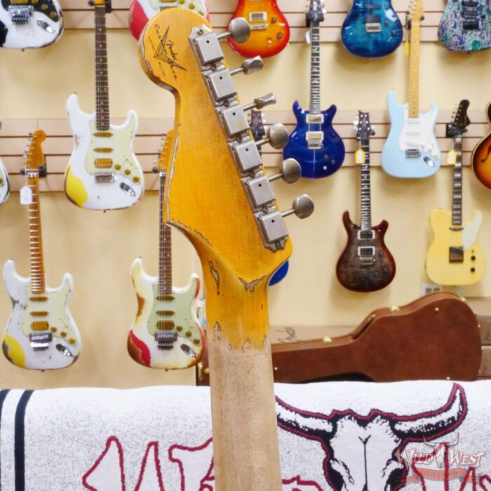 Fender Custom Shop Wild West White Lightning Stratocaster HSH Floyd Rose Maple Board 22 Frets Heavy Relic Fiesta Red 7.60 Pounds - Image 11