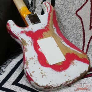 Fender Custom Shop Wild West White Lightning Stratocaster HSH Floyd Rose Maple Board 22 Frets Heavy Relic Fiesta Red 7.60 Pounds - Image 12