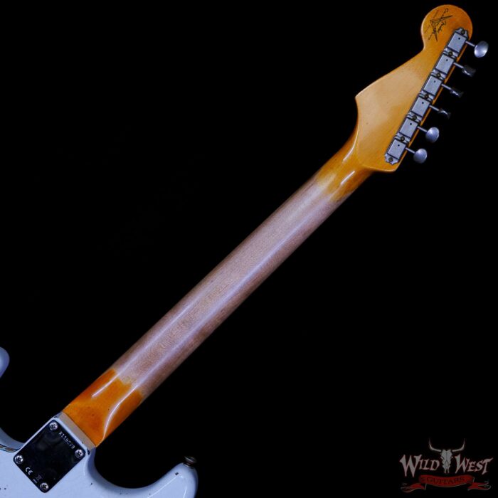 Fender Custom Shop Wild West White Lightning Stratocaster HSS Floyd Rose Rosewood Board 22 Frets Heavy Relic British Racing Green - Image 5
