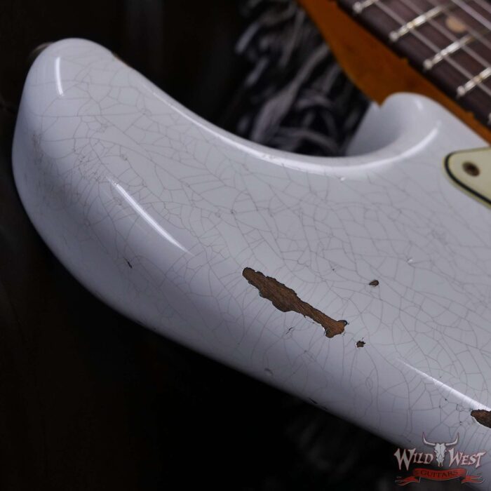 Fender Custom Shop Wild West White Lightning Stratocaster HSS Floyd Rose Rosewood Board 22 Frets Heavy Relic British Racing Green - Image 9