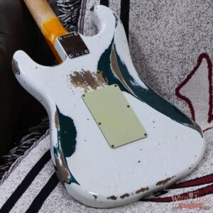 Fender Custom Shop Wild West White Lightning Stratocaster HSS Floyd Rose Rosewood Board 22 Frets Heavy Relic British Racing Green - Image 12