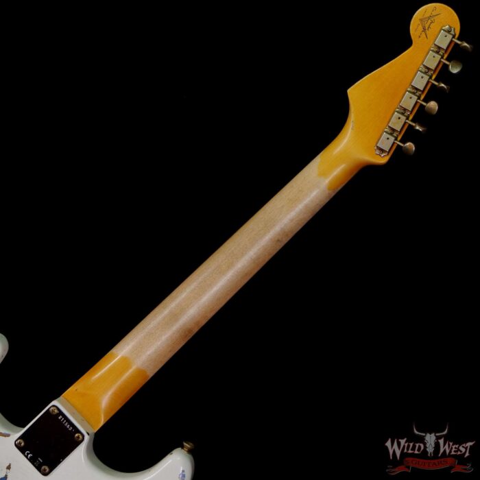 Fender Custom Shop Wild West White Lightning 2.0 Stratocaster HSS Rosewood Board 21 Frets Heavy Relic Lake Placid Blue - Image 5