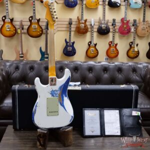 Fender Custom Shop Wild West White Lightning 2.0 Stratocaster HSS Rosewood Board 21 Frets Heavy Relic Lake Placid Blue - Image 9