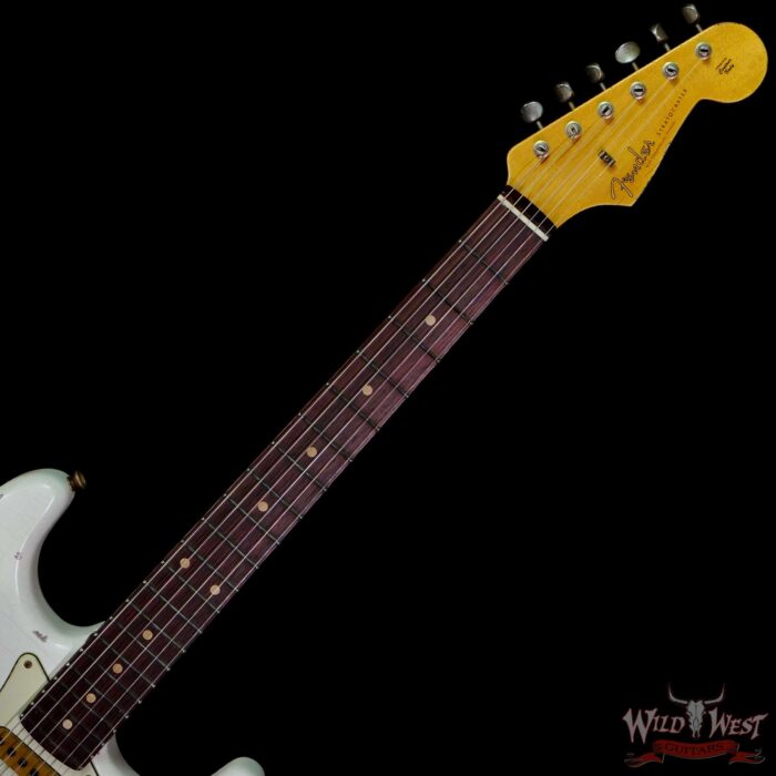 Fender Custom Shop Wild West White Lightning 2.0 Stratocaster HSS Rosewood Board 22 Frets Heavy Relic Pink Paisley - Image 4