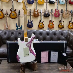 Fender Custom Shop Wild West White Lightning 2.0 Stratocaster HSS Rosewood Board 22 Frets Heavy Relic Pink Paisley - Image 9