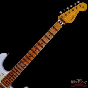 Fender Custom Shop Wild West White Lightning Stratocaster HSS Floyd Rose Maple Board 22 Frets Heavy Relic 2 Tone Sunburst - Image 4