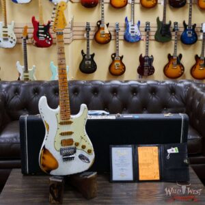 Fender Custom Shop Wild West White Lightning Stratocaster HSS Floyd Rose Maple Board 22 Frets Heavy Relic 2 Tone Sunburst - Image 6