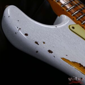 Fender Custom Shop Wild West White Lightning Stratocaster HSS Floyd Rose Maple Board 22 Frets Heavy Relic 2 Tone Sunburst - Image 9