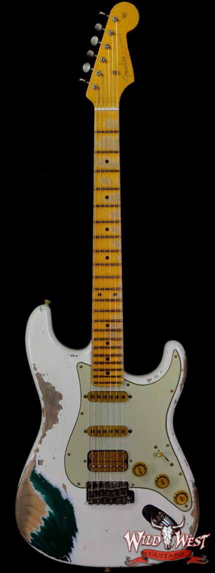 Fender Custom Shop Wild West White Lightning 2.0 Stratocaster HSS Maple Board 22 Frets Heavy Relic British Racing Green
