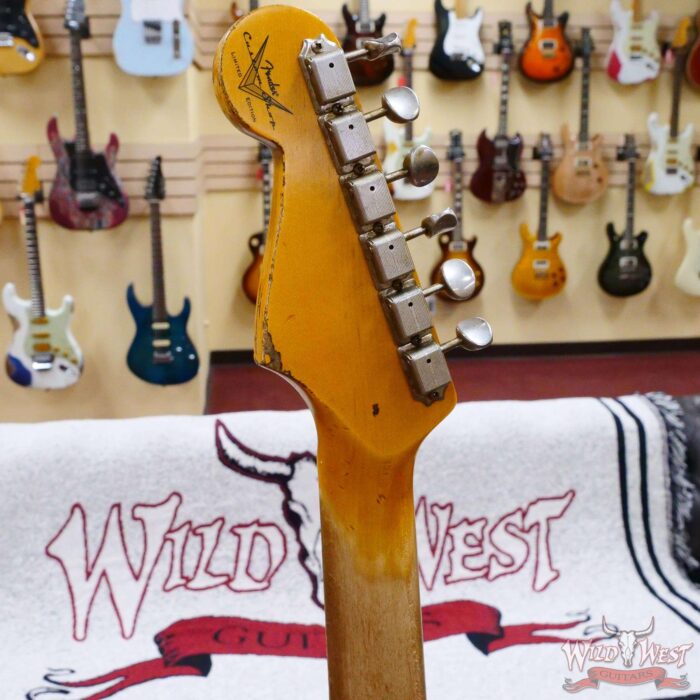 Fender Custom Shop Wild West White Lightning 2.0 Stratocaster HSS Maple Board 21 Frets Heavy Relic Graffiti Yellow - Image 10