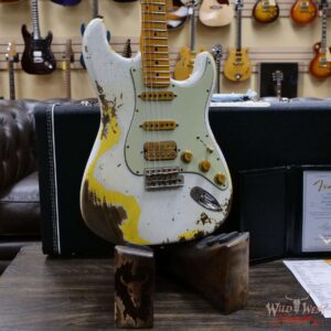 Fender Custom Shop Wild West White Lightning Stratocaster 2.0 Heavy Relic Maple Fingeboard Graffiti Yellow - Image 8