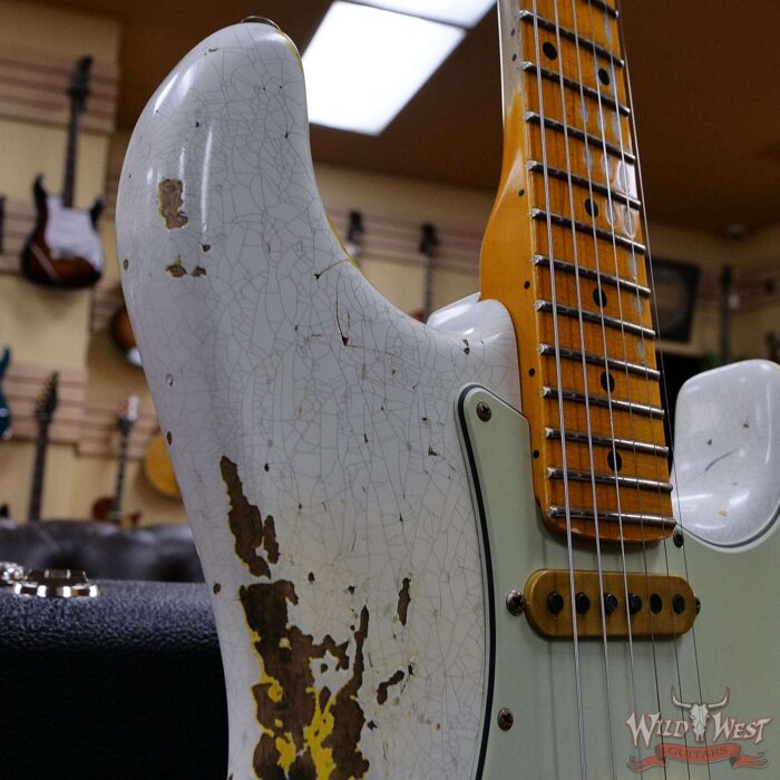 Fender Custom Shop Wild West White Lightning Stratocaster 2.0 Heavy Relic Maple Fingeboard Graffiti Yellow - Image 9