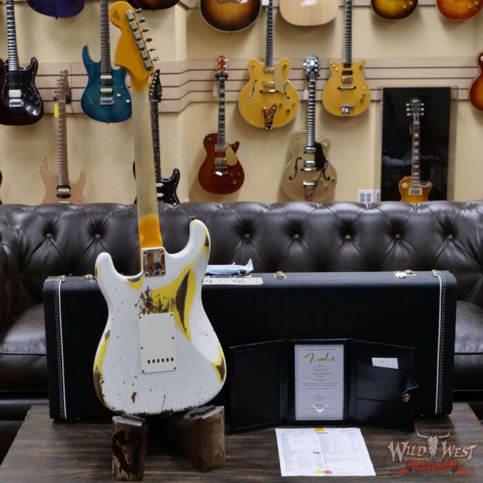 Fender Custom Shop Wild West White Lightning Stratocaster 2.0 Heavy Relic Maple Fingeboard Graffiti Yellow - Image 10