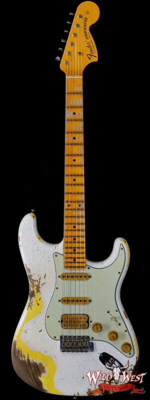 Fender Custom Shop Wild West White Lightning Stratocaster 2.0 Heavy Relic Maple Fingeboard Graffiti Yellow
