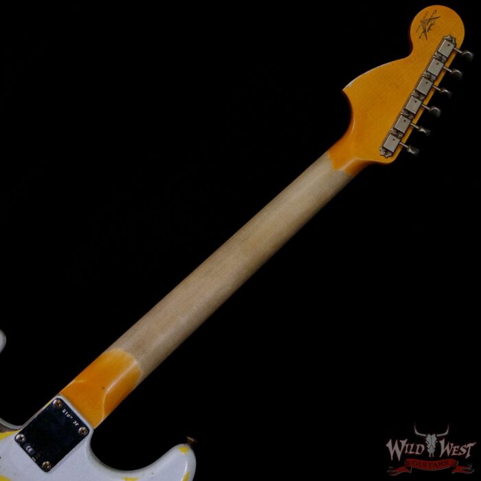 Fender Custom Shop Wild West White Lightning Stratocaster 2.0 Heavy Relic Maple Fingeboard Graffiti Yellow - Image 5