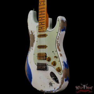 Fender Custom Shop Wild West White Lightning Stratocaster 2.0 Heavy Relic Maple Fingeboard Lake Placid Blue - Image 2