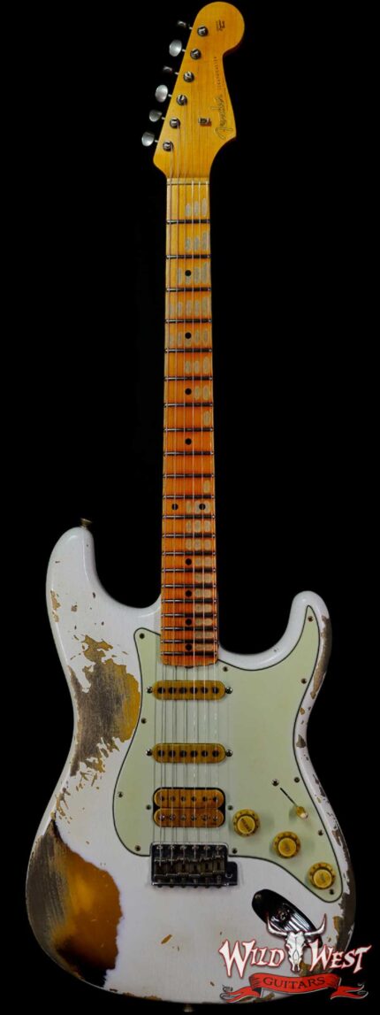 Fender Custom Shop Wild West White Lightning Stratocaster 2.0 Heavy Relic Maple Board 2 Tone Sunburst