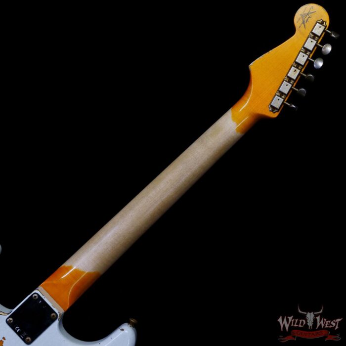 Fender Custom Shop Wild West White Lightning 2.0 Stratocaster HSS Rosewood Board 21 Frets Heavy Relic 3 Tone Sunburst - Image 5