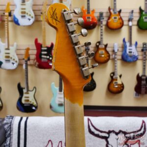 Fender Custom Shop Wild West White Lightning 2.0 Stratocaster HSS Rosewood Board 21 Frets Heavy Relic 3 Tone Sunburst - Image 11