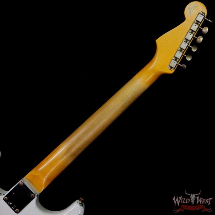 Fender Custom Shop Wild West White Lightning Stratocaster 2.0 Heavy Relic Maple Fingeboard 21 Frets British Racing Green - Image 5