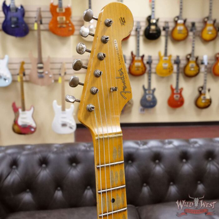 Fender Custom Shop Wild West White Lightning Stratocaster 2.0 Heavy Relic Maple Fingeboard 21 Frets British Racing Green - Image 7