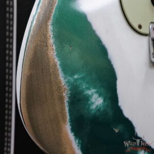 Fender Custom Shop Wild West White Lightning Stratocaster 2.0 Heavy Relic Maple Fingeboard 21 Frets British Racing Green - Image 9