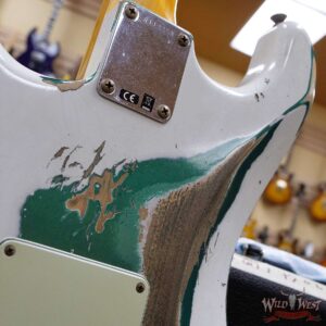 Fender Custom Shop Wild West White Lightning Stratocaster 2.0 Heavy Relic Maple Fingeboard 21 Frets British Racing Green - Image 13