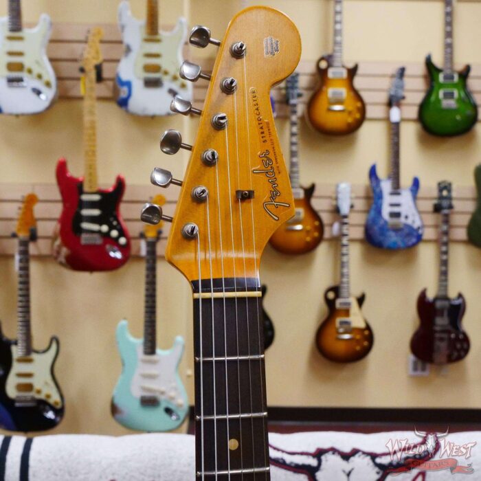 Fender Custom Shop Wild West White Lightning 2.0 Stratocaster HSS Rosewood Board 22 Frets Heavy Relic Graffiti Yellow - Image 7