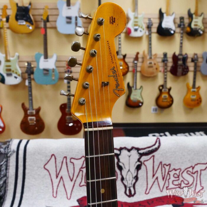 Fender Custom Shop Wild West White Lightning 2.0 Stratocaster HSS Rosewood Board 22 Frets Heavy Relic Fiesta Red - Image 7