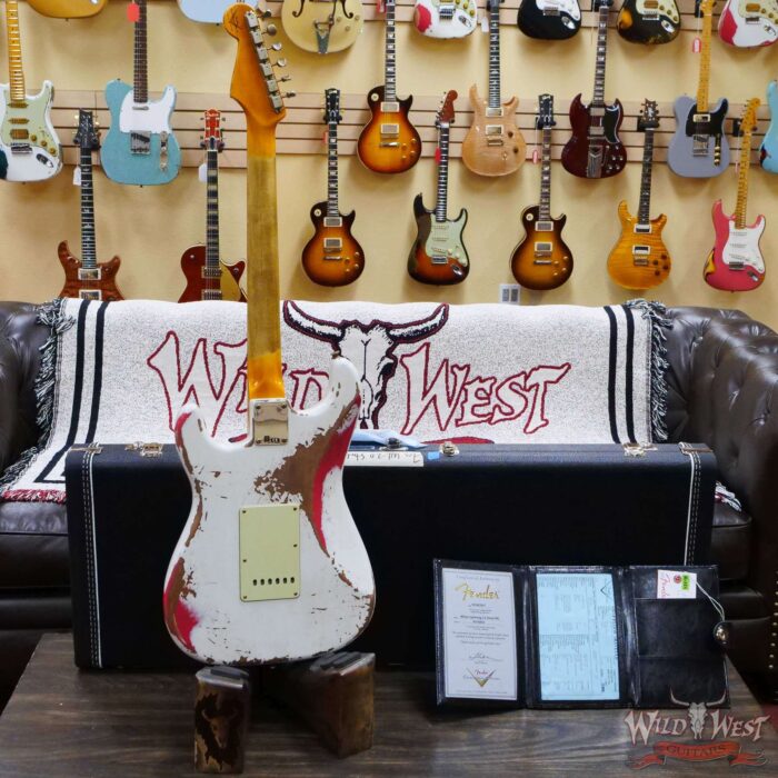 Fender Custom Shop Wild West White Lightning 2.0 Stratocaster HSS Rosewood Board 22 Frets Heavy Relic Fiesta Red - Image 9