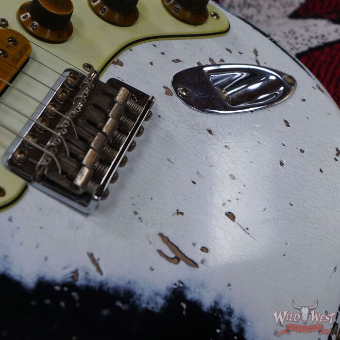 Fender Custom Shop Wild West White Lightning 2.0 Stratocaster HSS Rosewood Board 22 Frets Heavy Relic Black - Image 10