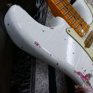 Fender Custom Shop Wild West White Lightning 2.0 Stratocaster HSS Maple Board 22 Frets Heavy Relic Pink Paisley - Image 9