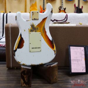 Fender Custom Shop Wild West White Lightning 2.0 Stratocaster HSS Rosewood Board 21 Frets Heavy Relic 3 Tone Sunburst - Image 11