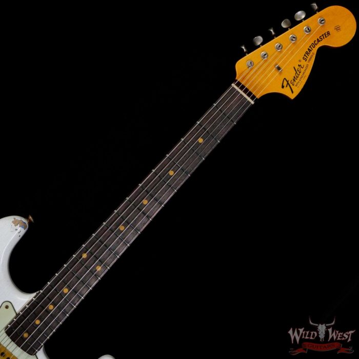 Fender Custom Shop Wild West White Lightning Stratocaster 2.0 Heavy Relic Rosewood Fingeboard Lake Placid Blue - Image 4