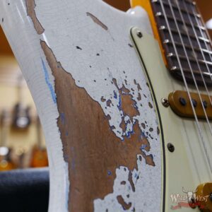 Fender Custom Shop Wild West White Lightning 2.0 Stratocaster HSS Rosewood Board 22 Frets Heavy Relic Lake Placid Blue - Image 9