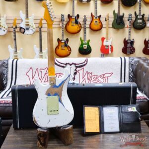 Fender Custom Shop Wild West White Lightning 2.0 Stratocaster HSS Rosewood Board 22 Frets Heavy Relic Lake Placid Blue - Image 10