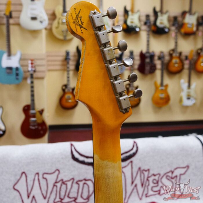 Fender Custom Shop Wild West White Lightning 2.0 Stratocaster HSS Rosewood Board 22 Frets Heavy Relic Lake Placid Blue - Image 10
