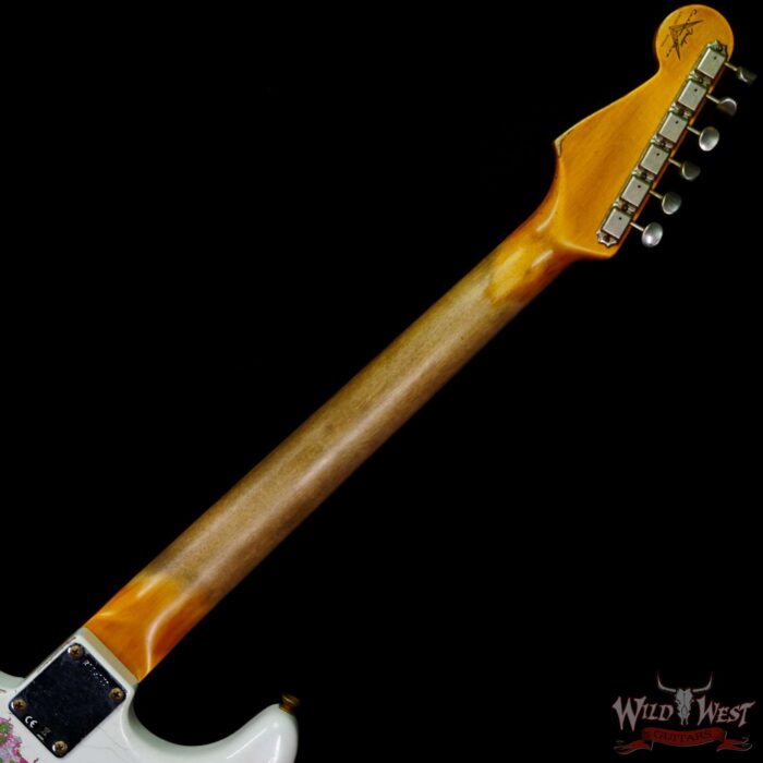 Fender Custom Shop Wild West White Lightning 2.0 Stratocaster HSS Rosewood Board 21 Frets Heavy Relic Pink Paisley - Image 5