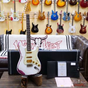 Fender Custom Shop Wild West White Lightning 2.0 Stratocaster HSS Rosewood Board 21 Frets Heavy Relic Pink Paisley - Image 6