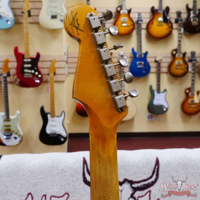 Fender Custom Shop Wild West White Lightning 2.0 Stratocaster HSS Rosewood Board 22 Frets Heavy Relic Pink Paisley - Image 10