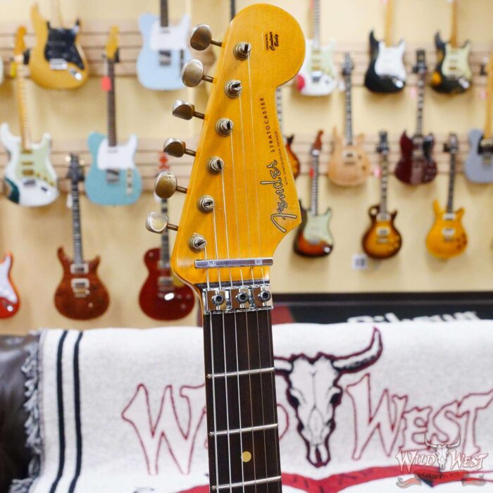 Fender Custom Shop Wild West White Lightning Stratocaster HSS Floyd Rose Rosewood Board 22 Frets Heavy Relic Black - Image 7
