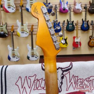 Fender Custom Shop Wild West White Lightning Stratocaster HSH Floyd Rose Rosewood Board Black Pickguard Heavy Relic Olympic White over Black - Image 11